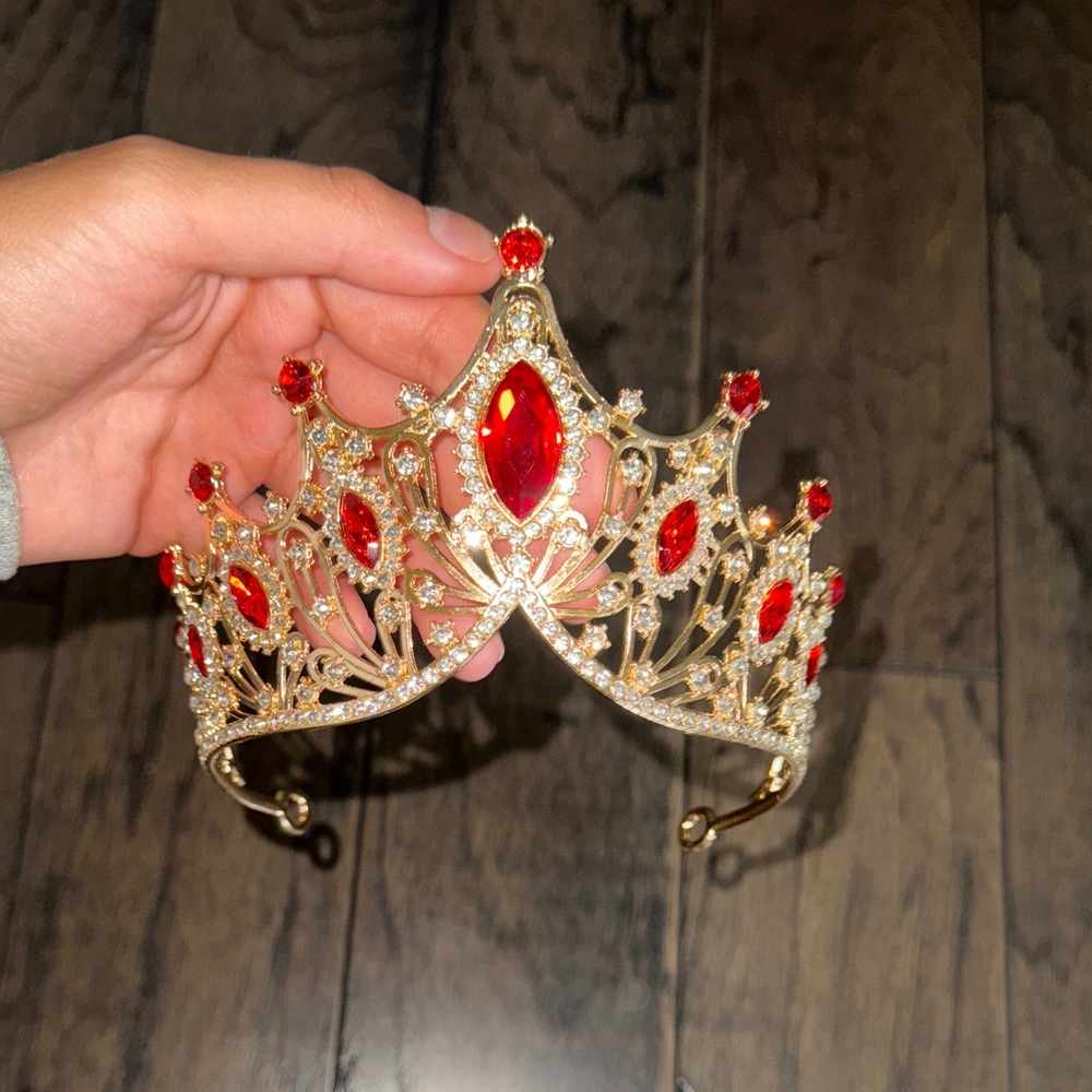 SHEIN Gold Tiara with Red Accents